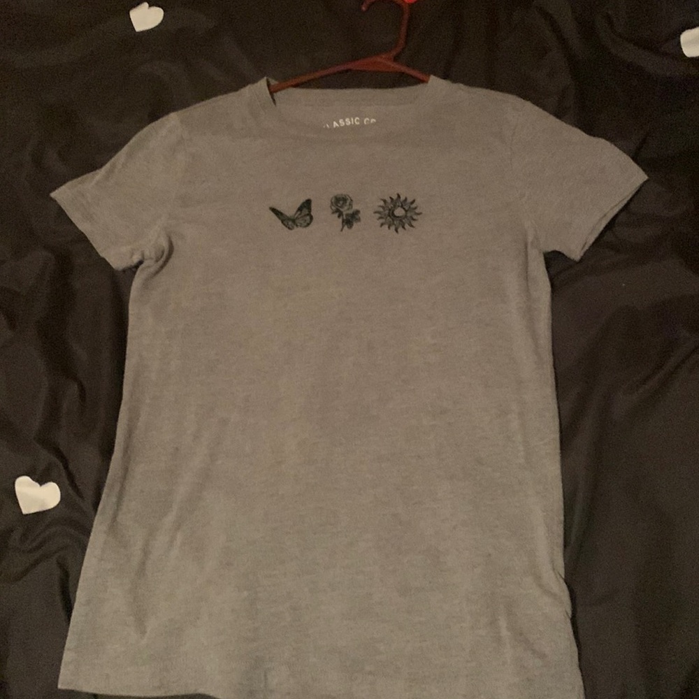 Grey Rose, Butterly and Sun Shirt